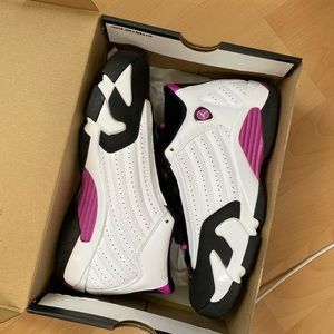 Jordan 14 Fuchsia Flash Black Toe GS